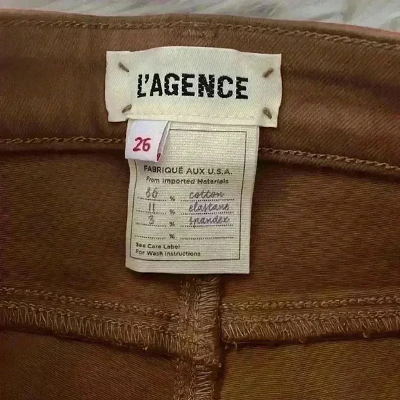 L'agence - Marguerite Coated High-Rise Skinny Jeans - Tan Sz 26 NWOT - Picture 10 of 15